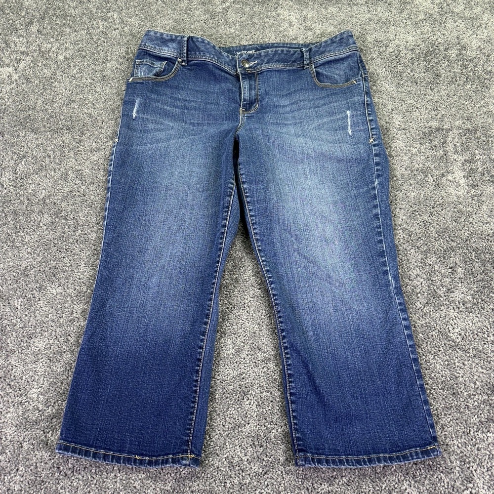 Lane Bryant Jeans Womens 18 Blue Capri Genius Fit Stretch Denim Medium Wash
